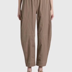 Ganni Cotton-blend crepe tapered pants